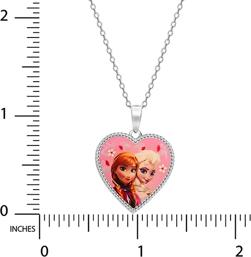 Miniatura 5 de Colgante de cristal morado 925 Frozen Elsa & ANNA RD con cadena de 15 pulgadas