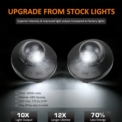 Miniatura 3 de Bestview Luces de matrícula, bombillas de lámpara LED para etiqueta de parachoques trasero con conjunto de cubierta de carcasa de enchufe