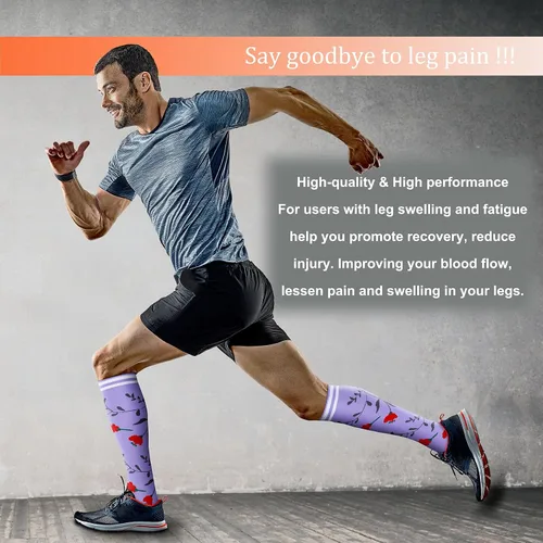 Miniatura 2 de FEYHAY Calcetines de compresión de cobre (8 pares) de 15-20 mmHg de circulación es la mejor atlética y diaria para hombres y mujeres, correr