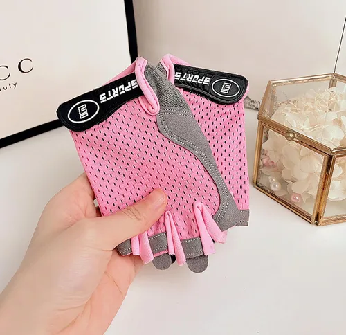 Miniatura 3 de Girls Half Finger Bike Gloves Fingerleses Cycling Non Slip Sun Protection Riding Gloves for Youth Kids 3-8T 7-15T