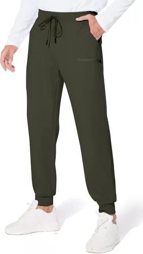 Miniatura 7 de M MAROAUT Pantalones deportivos para hombre, pantalones deportivos ligeros con bolsillos con cremallera, pantalones de entrenamiento para gimnasio