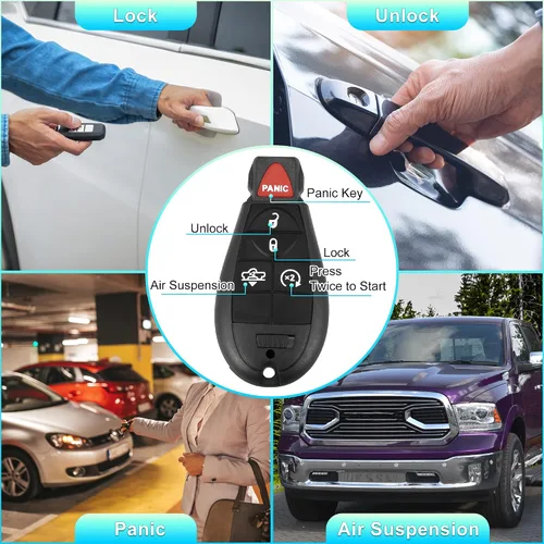 Miniatura 3 de X AUTOHAUX 2 piezas GQ4-53T 433Mhz reemplazo de proximidad inteligente sin llave remoto de entrada remoto para Dodge para Ram 1500 2500 3500