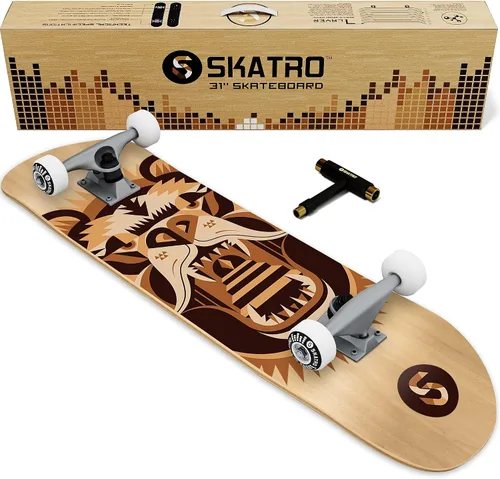 Miniatura 15 de Skatro - Patineta profesional de 31 pulgadas completa. Tabla de patinaje para edades: adultos, niños, principiantes y niñas