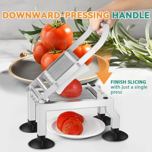 Miniatura 4 de Newhai Cortador de tomate comercial de 0.4 pulgadas/0.394 in de grosor, manual de tomate, pepino, cebolla, jamón, huevo, cortador de huevos