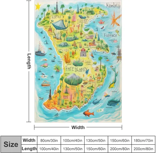Miniatura 2 de Manta de Florida Keys - Manta colorida con mapa de isla para sofá, saludos de viaje desde Florida, manta ligera y mullida, manta de felpa cálida