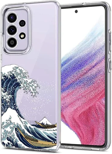 Miniatura 13 de Unov Funda diseñada para Galaxy A53 5G, funda transparente con [patrón antideslizante en relieve], protección delgada a prueba de golpes