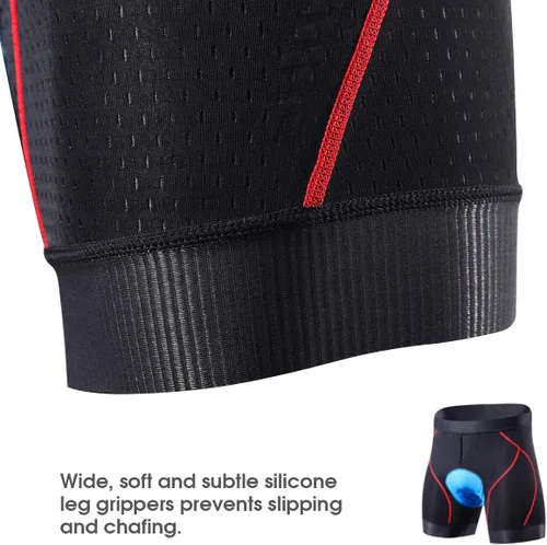 Miniatura 4 de Souke Sports Pantalones cortos de ciclismo para hombre, con acolchado 4D para bicicleta, MTB Liner Shorts con agarre antideslizante en las piernas