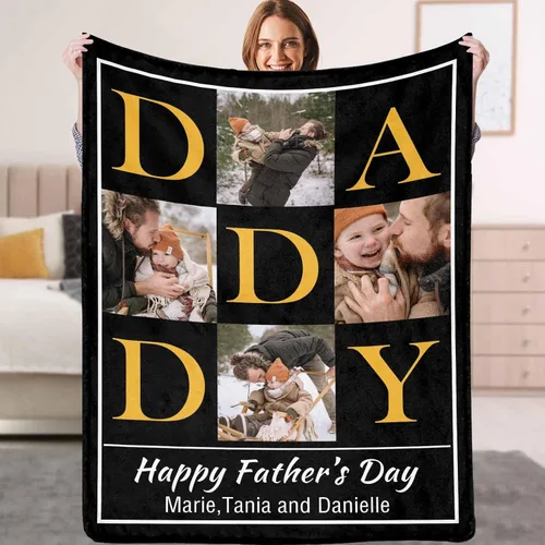 Miniatura 8 de Manta personalizada para padre con foto, regalos personalizados para papá, papá, abuelo, papá, cumpleaños, Navidad Papá Estilo 7