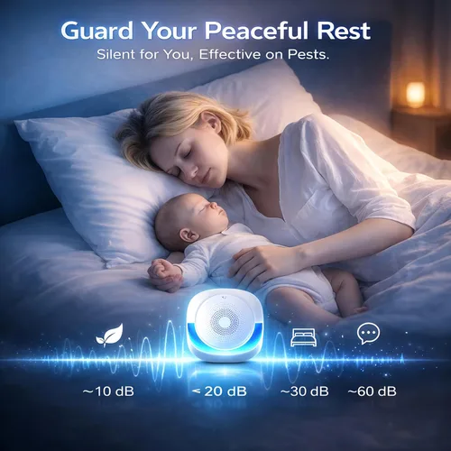 Miniatura 7 de Paquete de 6 repelentes ultrasónicos de plagas, repelente de mosquitos para interiores, repelente de cucarachas para interiores, para ratones, Azul