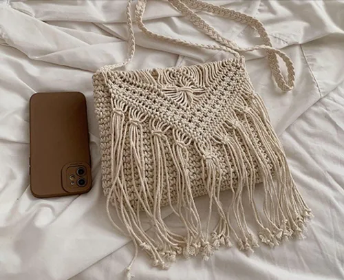 Miniatura 7 de Crossbody Bag Purse Women Cute Hobo Bag Satchel Bag Summer Beach Bag Knit Bag Shoulder Bag Tassels Crochet Tote Handbags