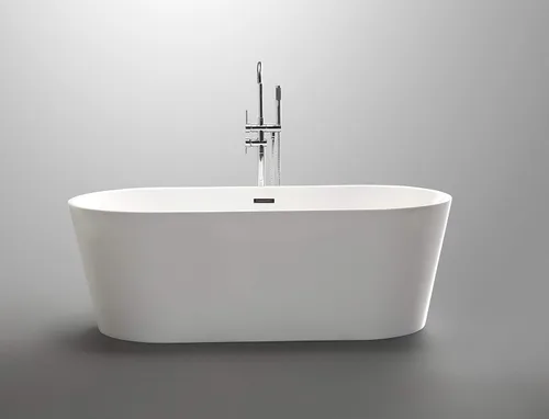 Miniatura 3 de Vanity Art Bañera independiente de acrílico de 67 x 32 pulgadas Moderna bañera independiente con desbordamiento y drenaje emergente, certificado