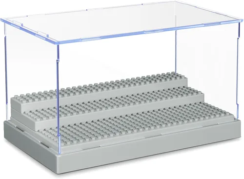 Miniatura 7 de KKU Vitrina para bloques de figuras de acción de minifiguras, caja de exhibición de minifiguras acrílicas, caja de almacenamiento con 3 pasos