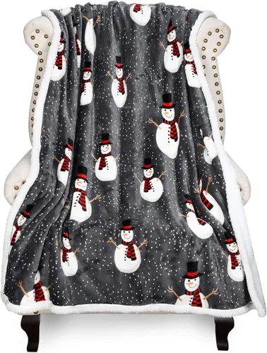 Miniatura 13 de Catalonia - Manta de elfo de Navidad Sherpa, cobijas temáticas de Navidad, manta de sofá de felpa mullida, súper suave, cómoda, acogedora, Elfo