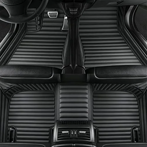 Miniatura 8 de Alfombrillas de cuero de lujo personalizadas para todo tipo de clima para el 99.99% de automóviles, SUV y camiones según el modelo automotriz Negro