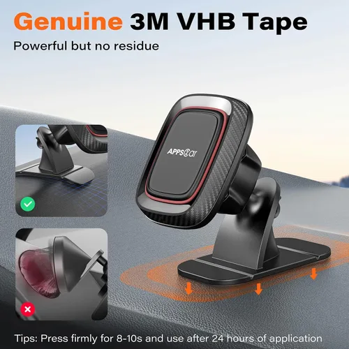 Miniatura 2 de APPS2Car [Paquete de 2] Soporte magnético para teléfono para automóvil, imán súper fuerte, soporte de teléfono para automóvil, tablero