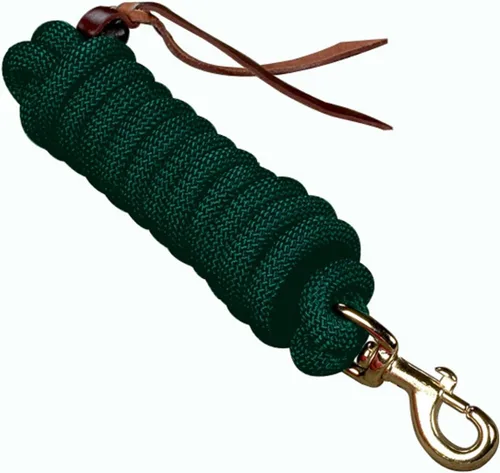 Miniatura 2 de Hamilton Cowboy - Cuerda trenzada de polietileno para entrenamiento de caballos con botón de cuero y broche de perno, 10 pies de largo por 5/8