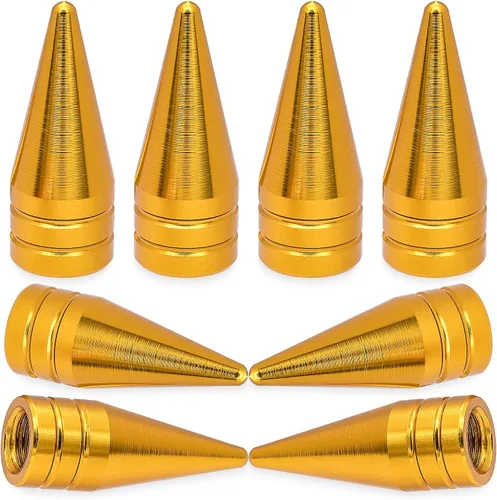 Miniatura 8 de 4 piezas de tapas de válvula de rueda con forma de punta, válvula de rueda de aleación de aluminio con punta, universal para automóviles, SUV