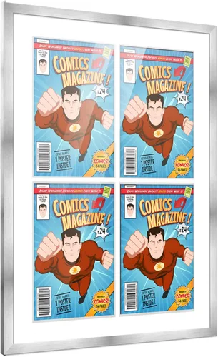 Miniatura 116 de Poster Palooza Marco de cómic con paspartú para 1 cómic de la Edad de Bronce publicado entre 1970 y 1985, marco de cómic negro para cómic de 7.25 x