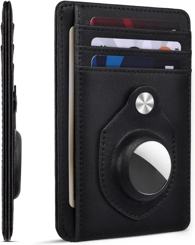 Miniatura 25 de RUNBOX Carteras de cuero minimalistas y delgadas con bloqueo RFID para bolsillo frontal, portatarjetas para hombres y mujeres, regalos para hombres