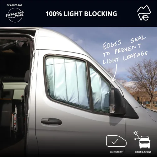 Miniatura 3 de Cubiertas de ventana magnéticas aislantes y opacas reflectantes VanEssential diseñadas para Mercedes-Benz VS30