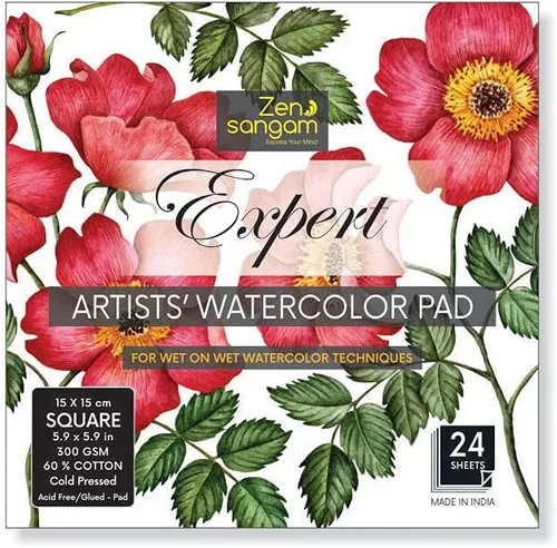 Miniatura 9 de Zen Sangam - Bloc de papel para bocetos (7.1 in x 2.0 in), acuarela, 300 GSM, 60% algodón, prensado en frío, 24 hojas (48 páginas), papel