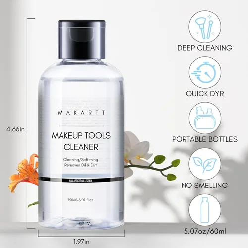 Miniatura 9 de Makartt Limpiador de brochas de maquillaje: solución de limpieza profunda para cepillos de uñas, esponjas y soplos de polvo, fórmula hipoalergénica