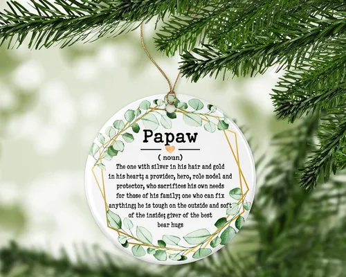 Miniatura 3 de Adorno de sustantivo de Papaw – Adorno de Navidad para Papaw – Adorno del Día del Padre – Regalos de Papaw – Definición de Papaw – Recuerdo impreso