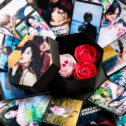 Miniatura 4 de Set de regalo explosivo, álbum de fotos DIY, caja sorpresa de amor explosiva, caja de regalo emergente creativa para parejas, día de la madre, boda