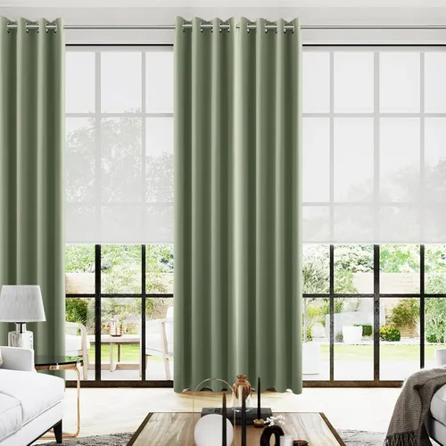 Miniatura 104 de Cortinas opacas de 72 pulgadas extra anchas para dormitorio, puerta corrediza de vidrio y patio, 2 paneles con ojales para oscurecer ventana grande