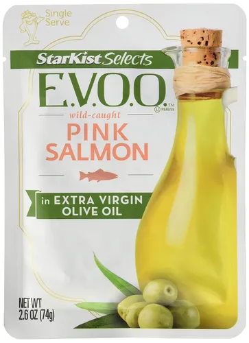 StarKist AmazonFresh E.V.O.O. Salmón rosa capturado en la naturaleza, bolsa de 2.6 onzas, 2.6 onzas