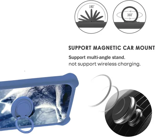 Miniatura 4 de jioeuinly Case Compatible with Celular Kalley Element 5+Plus Phone Case Cover [with Tempered Glass Screen Protector][Hard PC + Soft Silicone][Ring