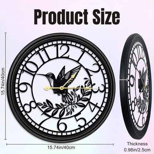 Miniatura 7 de Reloj de pared grande – Reloj de pared para decoración de sala de estar, silencioso y sin tictac, adecuado para decoración de pared, decoración