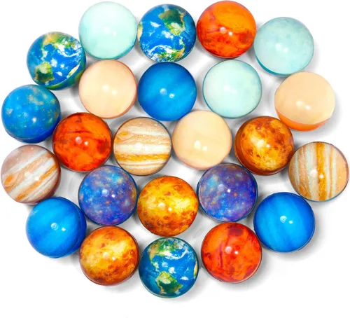 Pllieay 24 bolas hinchables con temática de ocho planetas del sistema solar espacial para recuerdos de fiesta de niños, relleno de bolsa de regalo,