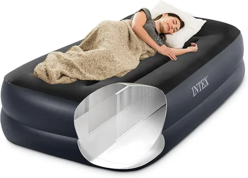 Miniatura 2 de Intex Raised Airbed Mattress with Built-in Pump, Dura-Beam Plus Pillow, Twin - Portable Inflatable Luxury Blow-Up Bed for Adults, Camping, Guests