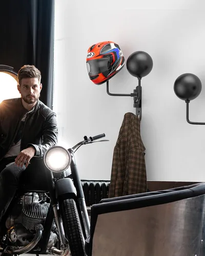 Miniatura 6 de Colgador de Casco para Pared Giratorio 180° Soporte para Casco para Motocicleta Bicicleta Carreras Ropa Exterior Equipo Deportivo