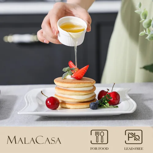 Miniatura 5 de MALACASA RAMEKIN.DISH - Juego de 24 mini ramekins de 2 onzas, Ramiken, moldes de cerámica para crema brulee, tazas de natillas blancas, cuencos