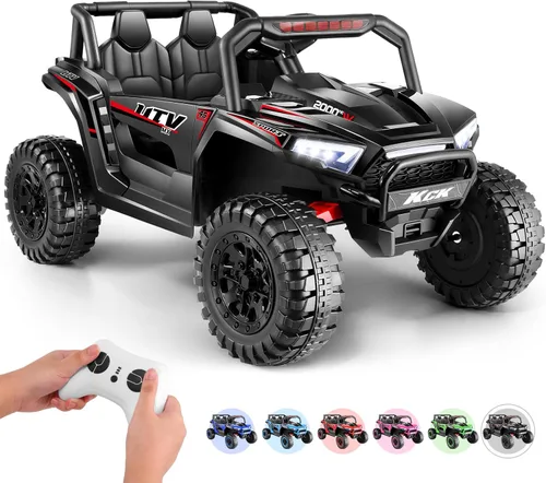 Hikole Juguetes de paseo de 24 voltios para niños grandes de 2 plazas, 4WD UTV para niños, autos para niños y niñas con control remoto para padres,