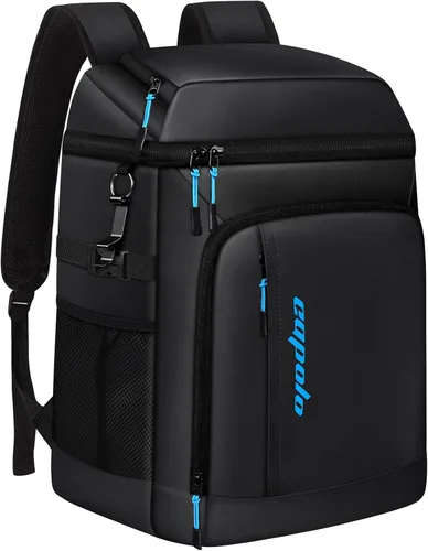 Miniatura 8 de Capolo - Mochila térmica con aislamiento a prueba de fugas para 36/45 latas, mochila térmica suave para camping, bolsa térmica para hielo, mochila