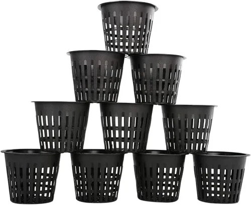 Miniatura 3 de Panxxsen Paquete de 50 macetas de red de 3 pulgadas para hidroponía, tazas de red de malla ranurada para orquídeas acuapónicas, verduras, cestas