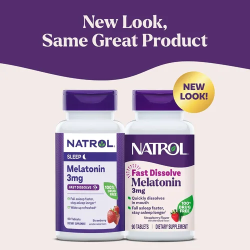 Miniatura 3 de Natrol Melatonina de disolución rápida de 3 mg, suplementos de melatonina para un sueño reparador, apoyo para el sueño para adultos, 90 tabletas