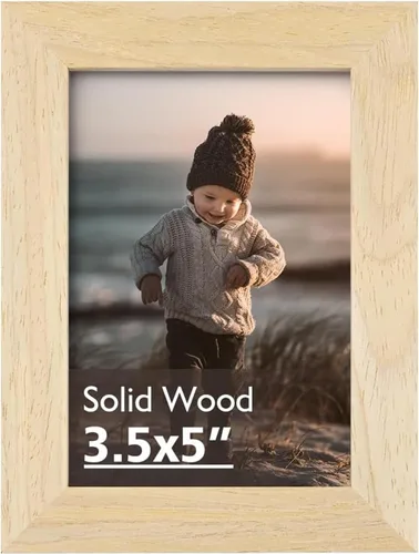 Miniatura 45 de KINLINK 3.5x5 Picture Frame, Ash Black Solid Wood Frame with Plexiglass for Table Top and Wall Mounting, Photo Frame for Horizontal or Vertical