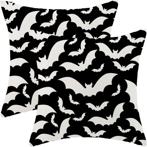 Miniatura 55 de AEIOAE - Juego de 2 fundas cuadradas de almohadones de lino para otoño con calabaza en tono naranja quemado y blanco, para decoración al aire libre
