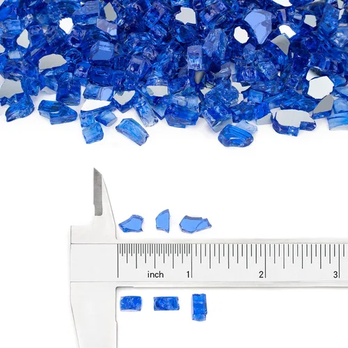 Miniatura 87 de Stanbroil - Vidrio de fuego de 10 libras – Cristal de fuego templado reflectante de 1/2 pulgada para chimenea de hoguera, azul Pacífico reflectante