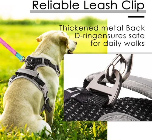 Miniatura 7 de ThinkPet Arnés deportivo transpirable, antitirones para perro, con asa, arnés reflectante y ajustable para perros medianos o grandes, clip trasero
