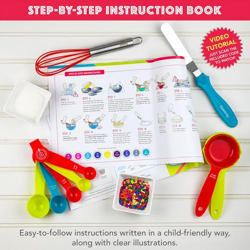 Miniatura 4 de Baketivity Juego de pastel de cumpleaños y decoración para niñas y niños. La caja incluye todos los ingredientes premedidos, velas de cumpleaños