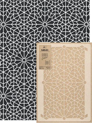 NAKLEO Plantilla de pintura de pared de tamaño grande, 23.2 x 37.4 pulgadas, plantilla de plástico reutilizable de noche marroquí, papel tapiz con