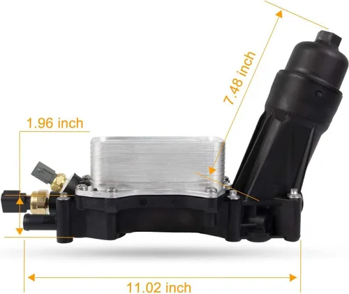Miniatura 6 de Adaptador de carcasa de filtro de enfriador de aceite de motor compatible con Jeep Wrangler Dodge Charger Chrysler Town&Country de 3.6L 2014-2017