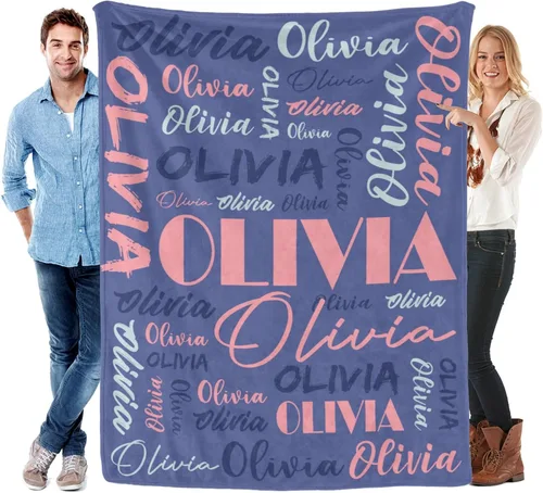 Miniatura 18 de Manta personalizada para niños y adultos, manta personalizada con nombre, manta de franela personalizada con nombre, manta personalizada con nombre