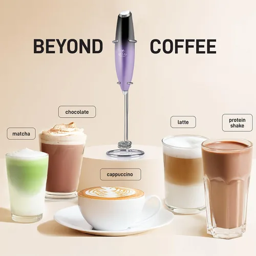 Miniatura 282 de Zulay Milk Boss Espumador de leche potente manual, hace espuma para latte, batidor para mezclar bebidas, café, miniespumador para capuchino, frappé