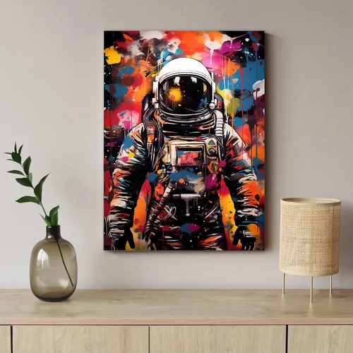 Miniatura 3 de ANRUOXI Arte de Pared de Graffiti, Impresión de Lienzo de Astronauta Espacial de Graffiti para Decoración de Pared, Impresiones de Arte Modernas
